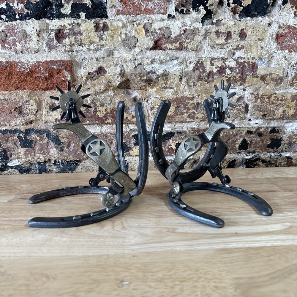 SPUR and HORSESHOE BOOKENDS St. Croix Forge Western Vintage
